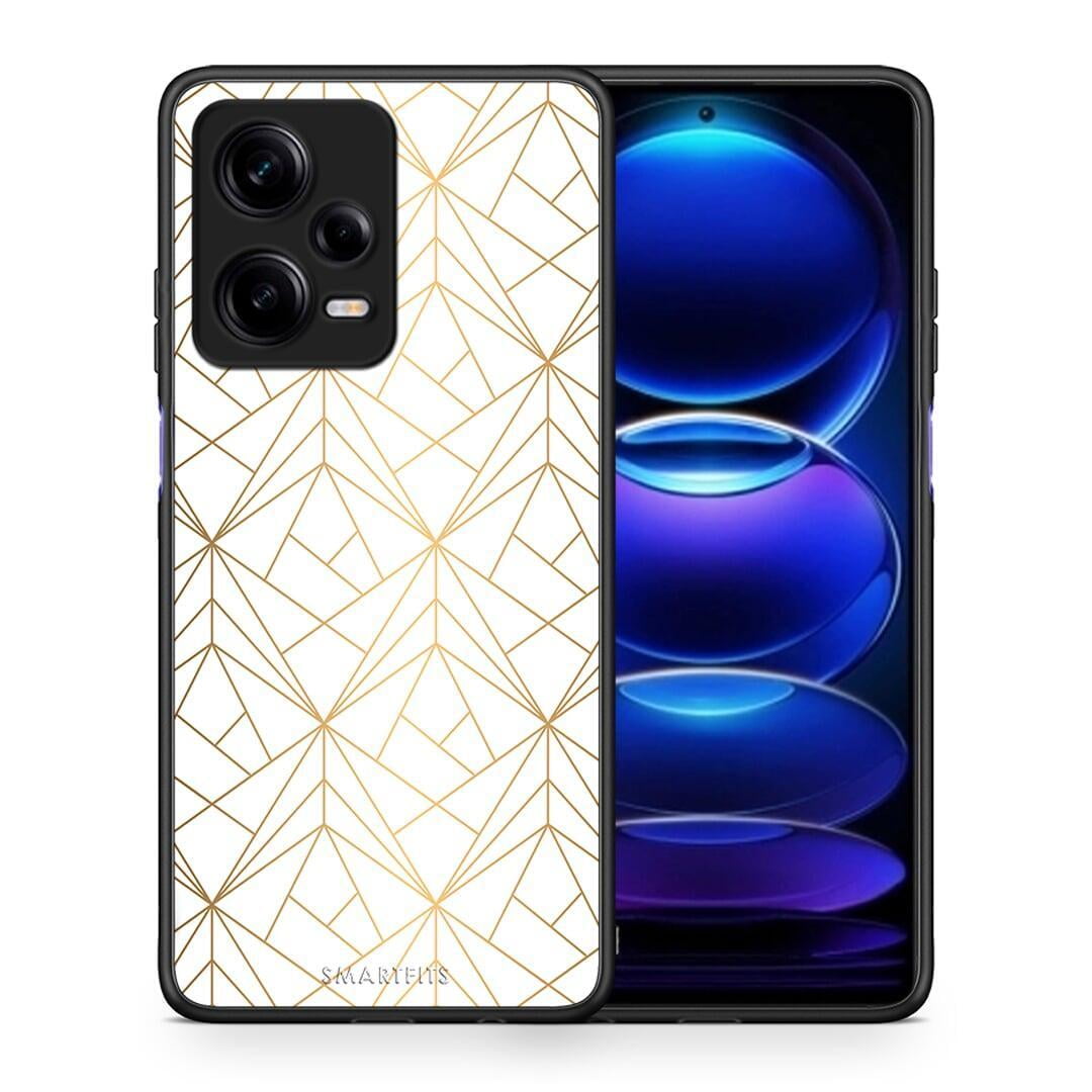 Θήκη Xiaomi Redmi Note 12 Pro 5G Geometric Luxury White από τη Smartfits με σχέδιο στο πίσω μέρος και μαύρο περίβλημα | Xiaomi Redmi Note 12 Pro 5G Geometric Luxury White Case with Colorful Back and Black Bezels