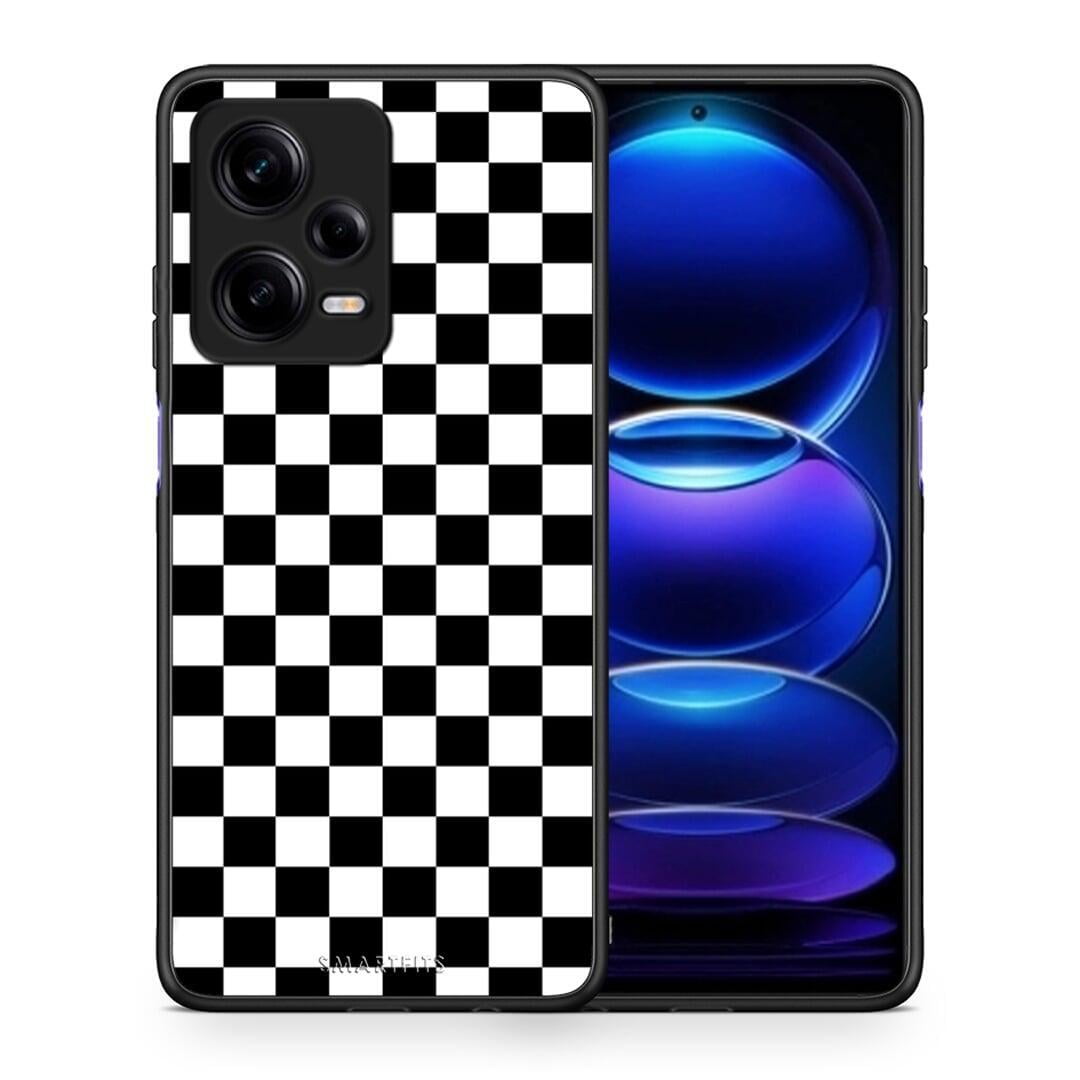 Θήκη Xiaomi Redmi Note 12 Pro 5G Geometric Squares από τη Smartfits με σχέδιο στο πίσω μέρος και μαύρο περίβλημα | Xiaomi Redmi Note 12 Pro 5G Geometric Squares Case with Colorful Back and Black Bezels