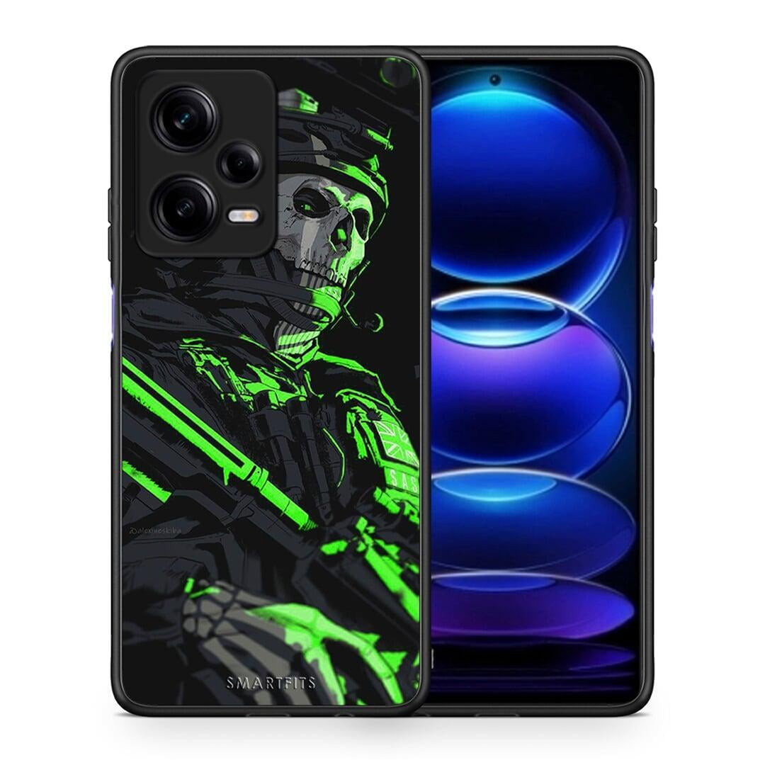 Θήκη Xiaomi Redmi Note 12 Pro 5G Green Soldier από τη Smartfits με σχέδιο στο πίσω μέρος και μαύρο περίβλημα | Xiaomi Redmi Note 12 Pro 5G Green Soldier Case with Colorful Back and Black Bezels