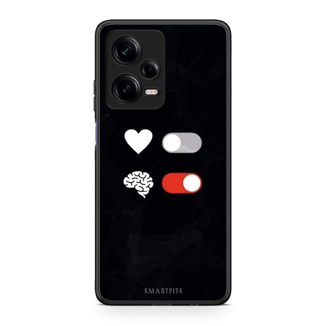 Θήκη Xiaomi Redmi Note 12 Pro 5G Heart Vs Brain από τη Smartfits με σχέδιο στο πίσω μέρος και μαύρο περίβλημα | Xiaomi Redmi Note 12 Pro 5G Heart Vs Brain Case with Colorful Back and Black Bezels