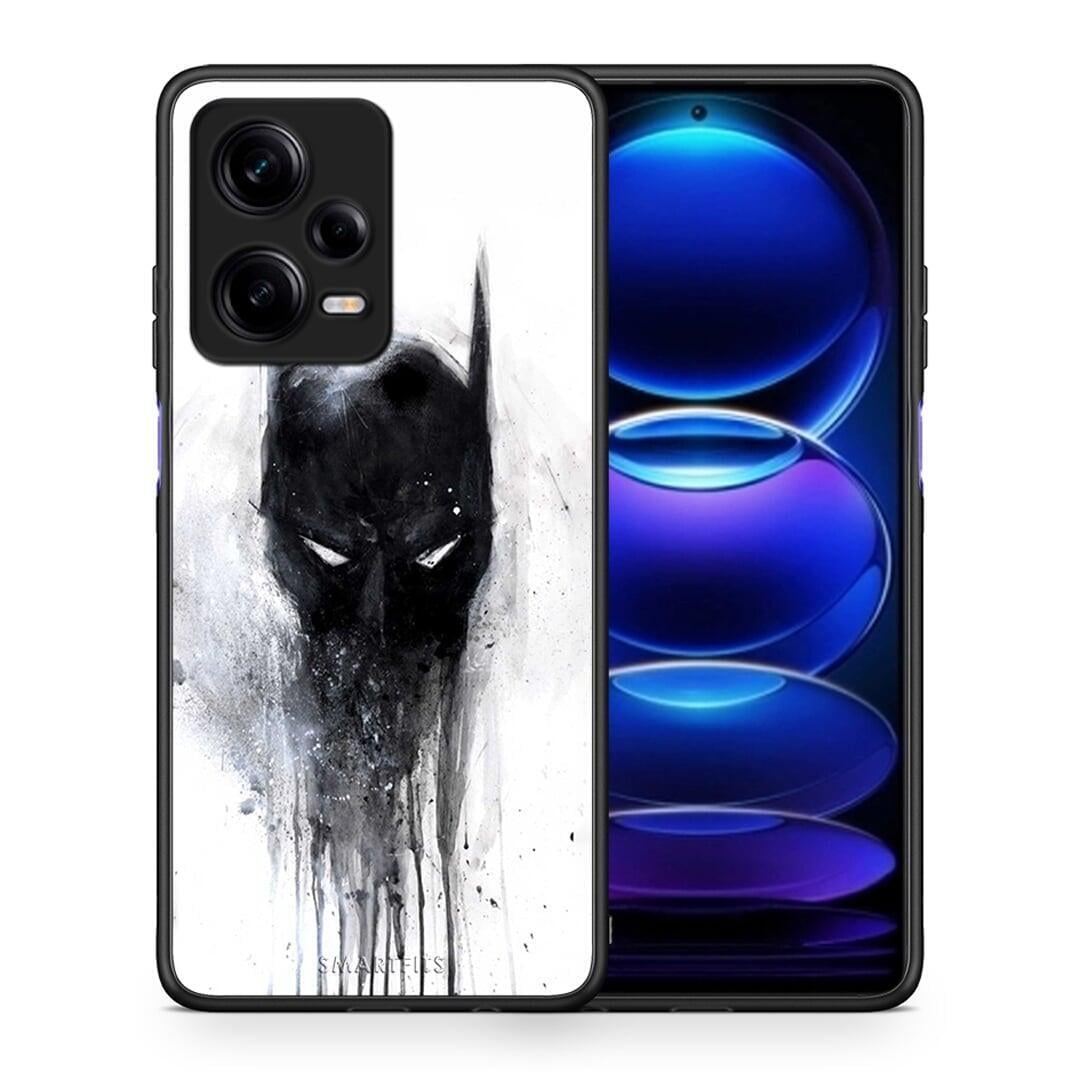 Θήκη Xiaomi Redmi Note 12 Pro 5G Hero Paint Bat από τη Smartfits με σχέδιο στο πίσω μέρος και μαύρο περίβλημα | Xiaomi Redmi Note 12 Pro 5G Hero Paint Bat Case with Colorful Back and Black Bezels