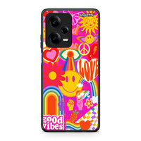 Thumbnail for Θήκη Xiaomi Redmi Note 12 Pro 5G Hippie Love από τη Smartfits με σχέδιο στο πίσω μέρος και μαύρο περίβλημα | Xiaomi Redmi Note 12 Pro 5G Hippie Love Case with Colorful Back and Black Bezels