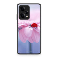 Thumbnail for Θήκη Xiaomi Redmi Note 12 Pro 5G Ladybug Flower από τη Smartfits με σχέδιο στο πίσω μέρος και μαύρο περίβλημα | Xiaomi Redmi Note 12 Pro 5G Ladybug Flower Case with Colorful Back and Black Bezels