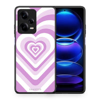 Thumbnail for Θήκη Xiaomi Redmi Note 12 Pro 5G Lilac Hearts από τη Smartfits με σχέδιο στο πίσω μέρος και μαύρο περίβλημα | Xiaomi Redmi Note 12 Pro 5G Lilac Hearts Case with Colorful Back and Black Bezels