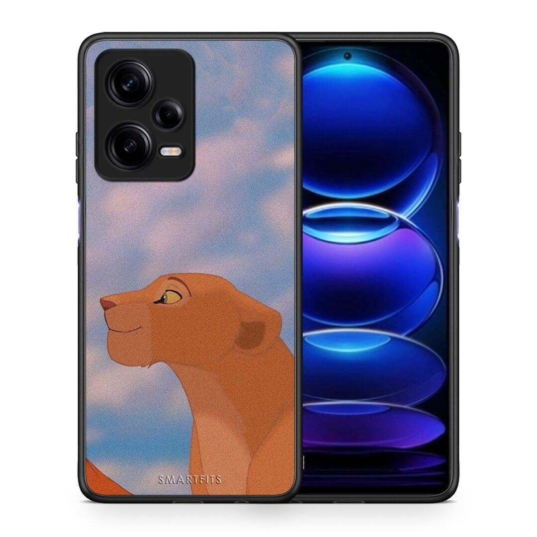 Θήκη Xiaomi Redmi Note 12 Pro 5G Lion Love 2 από τη Smartfits με σχέδιο στο πίσω μέρος και μαύρο περίβλημα | Xiaomi Redmi Note 12 Pro 5G Lion Love 2 Case with Colorful Back and Black Bezels