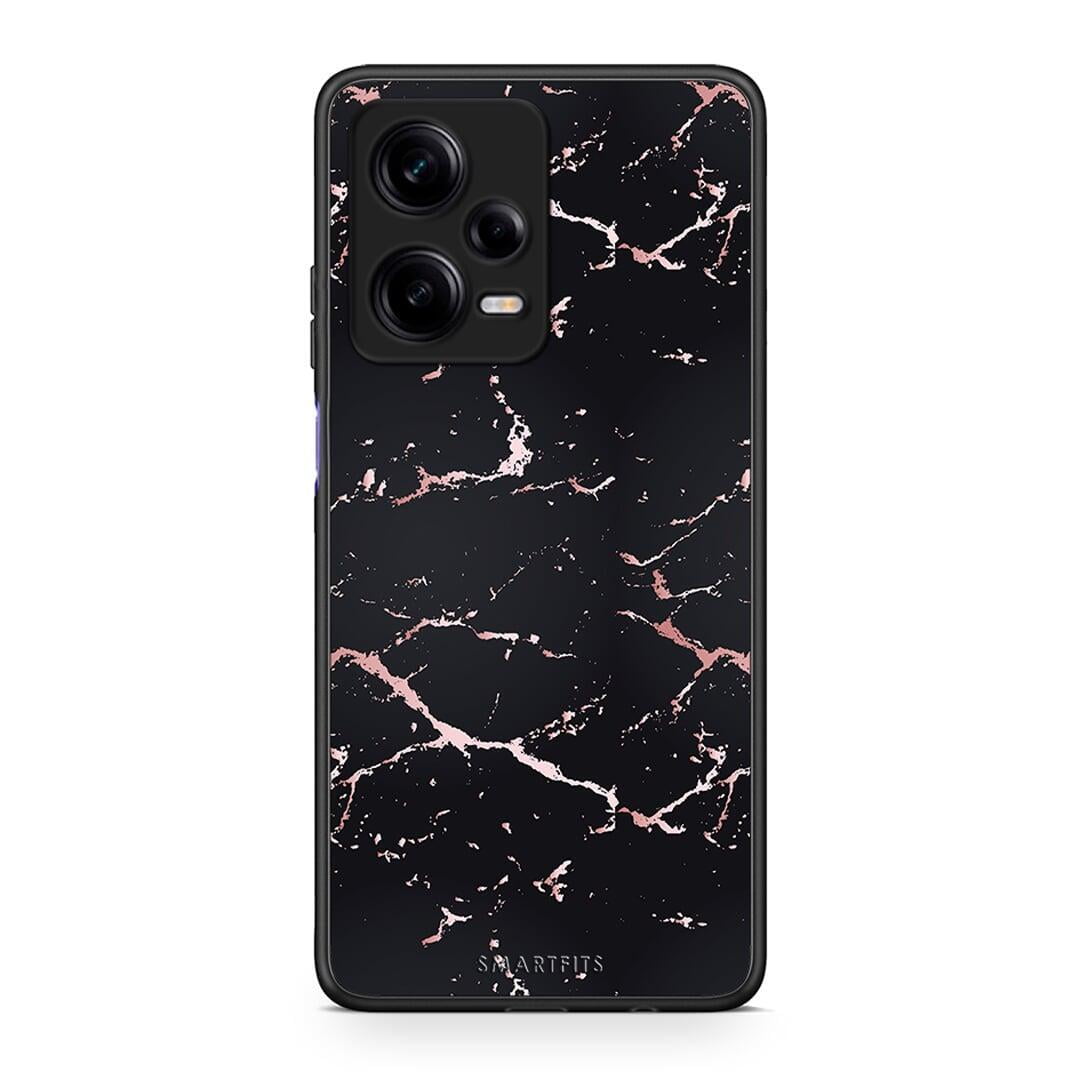 Θήκη Xiaomi Redmi Note 12 Pro 5G Marble Black Rosegold από τη Smartfits με σχέδιο στο πίσω μέρος και μαύρο περίβλημα | Xiaomi Redmi Note 12 Pro 5G Marble Black Rosegold Case with Colorful Back and Black Bezels