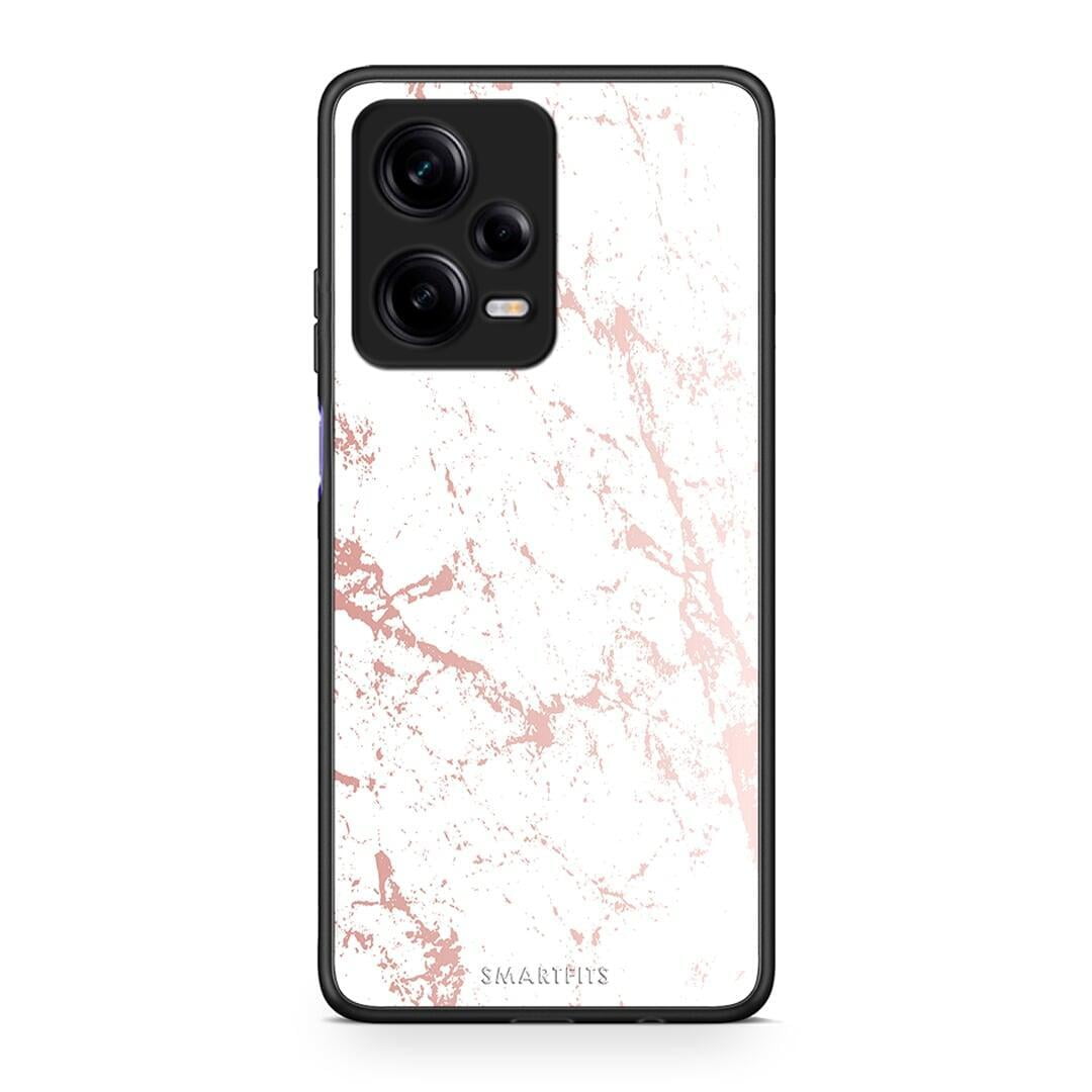 Θήκη Xiaomi Redmi Note 12 Pro 5G Marble Pink Splash από τη Smartfits με σχέδιο στο πίσω μέρος και μαύρο περίβλημα | Xiaomi Redmi Note 12 Pro 5G Marble Pink Splash Case with Colorful Back and Black Bezels