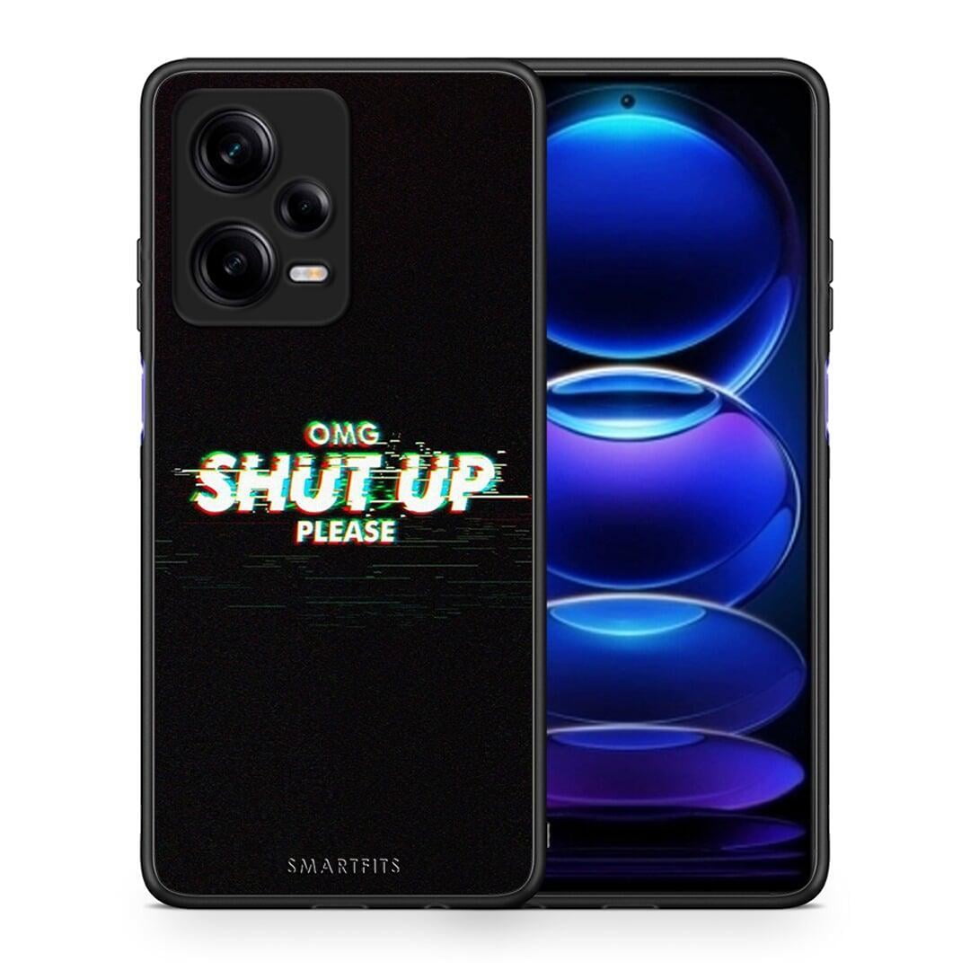 Θήκη Xiaomi Redmi Note 12 Pro 5G OMG ShutUp από τη Smartfits με σχέδιο στο πίσω μέρος και μαύρο περίβλημα | Xiaomi Redmi Note 12 Pro 5G OMG ShutUp Case with Colorful Back and Black Bezels