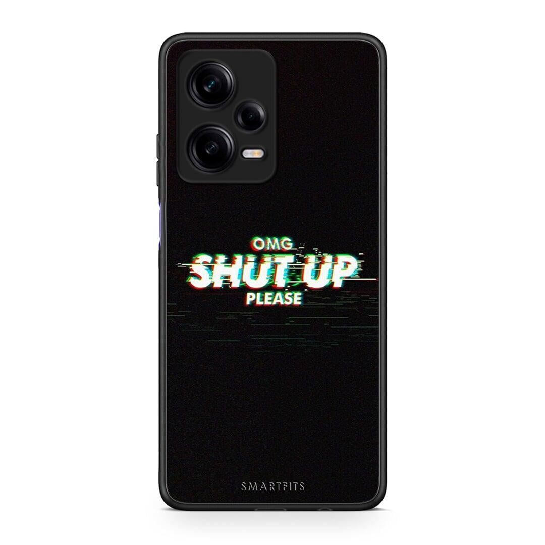 Θήκη Xiaomi Redmi Note 12 Pro 5G OMG ShutUp από τη Smartfits με σχέδιο στο πίσω μέρος και μαύρο περίβλημα | Xiaomi Redmi Note 12 Pro 5G OMG ShutUp Case with Colorful Back and Black Bezels