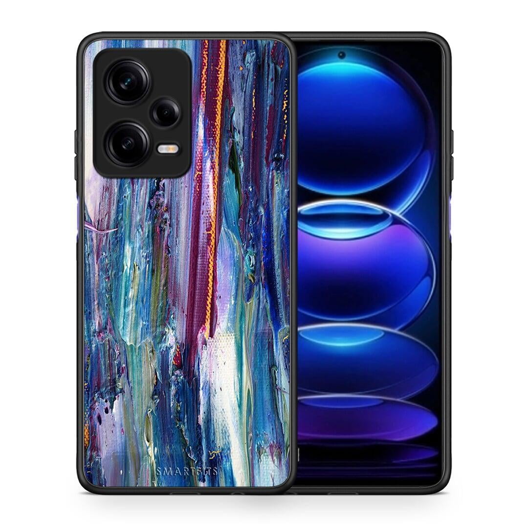 Θήκη Xiaomi Redmi Note 12 Pro 5G Paint Winter από τη Smartfits με σχέδιο στο πίσω μέρος και μαύρο περίβλημα | Xiaomi Redmi Note 12 Pro 5G Paint Winter Case with Colorful Back and Black Bezels