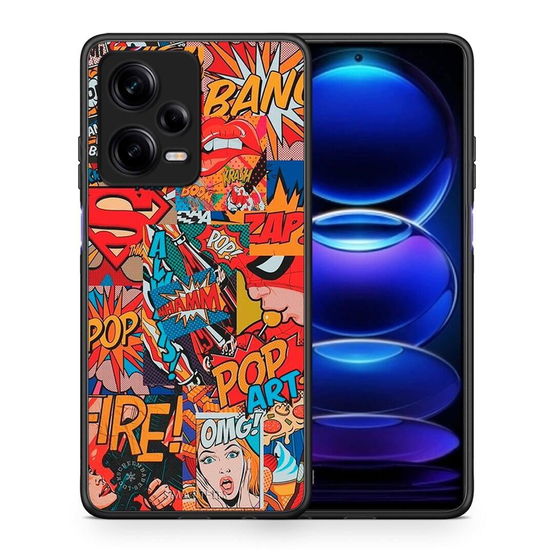 Θήκη Xiaomi Redmi Note 12 Pro 5G PopArt OMG από τη Smartfits με σχέδιο στο πίσω μέρος και μαύρο περίβλημα | Xiaomi Redmi Note 12 Pro 5G PopArt OMG Case with Colorful Back and Black Bezels