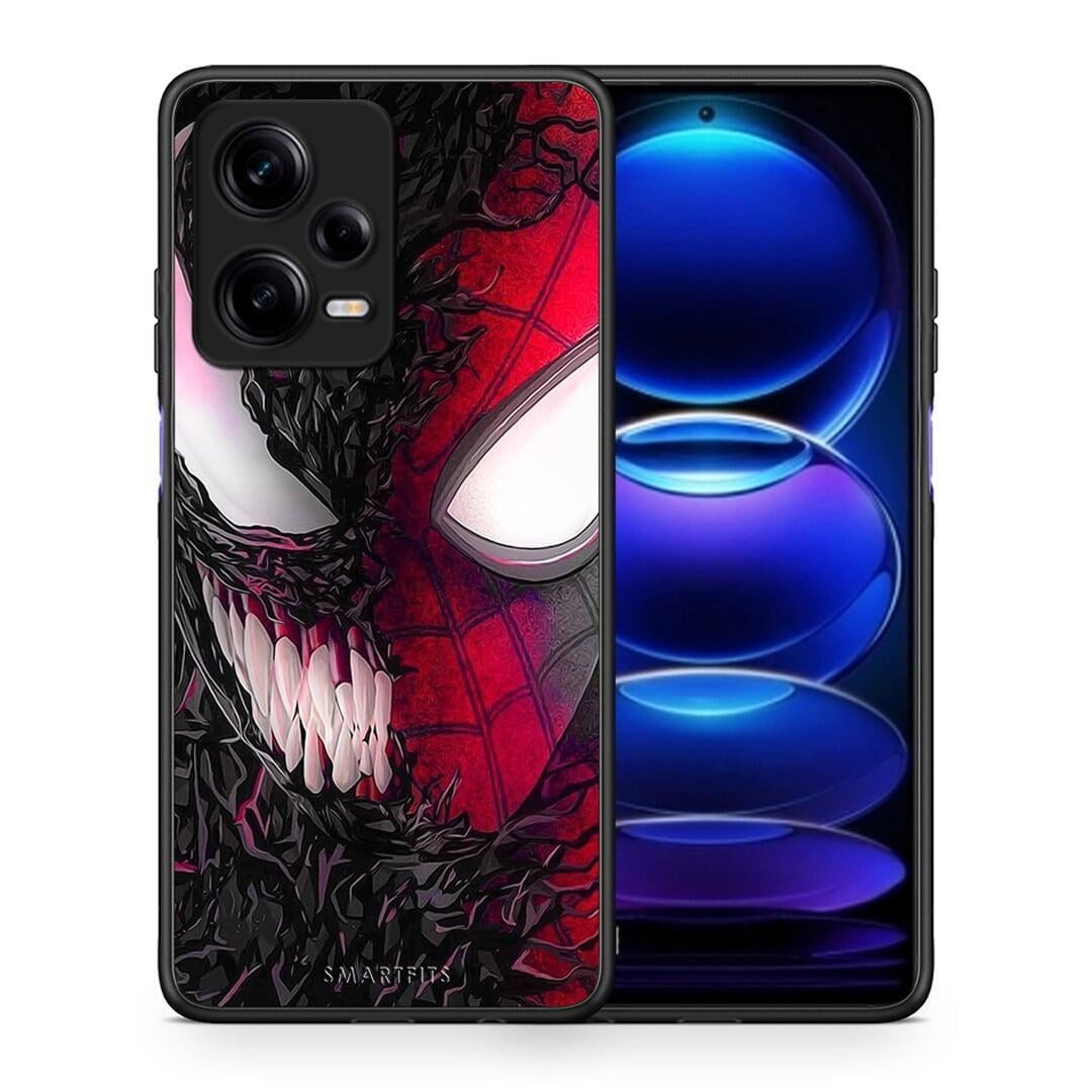 Θήκη Xiaomi Redmi Note 12 Pro 5G PopArt SpiderVenom από τη Smartfits με σχέδιο στο πίσω μέρος και μαύρο περίβλημα | Xiaomi Redmi Note 12 Pro 5G PopArt SpiderVenom Case with Colorful Back and Black Bezels