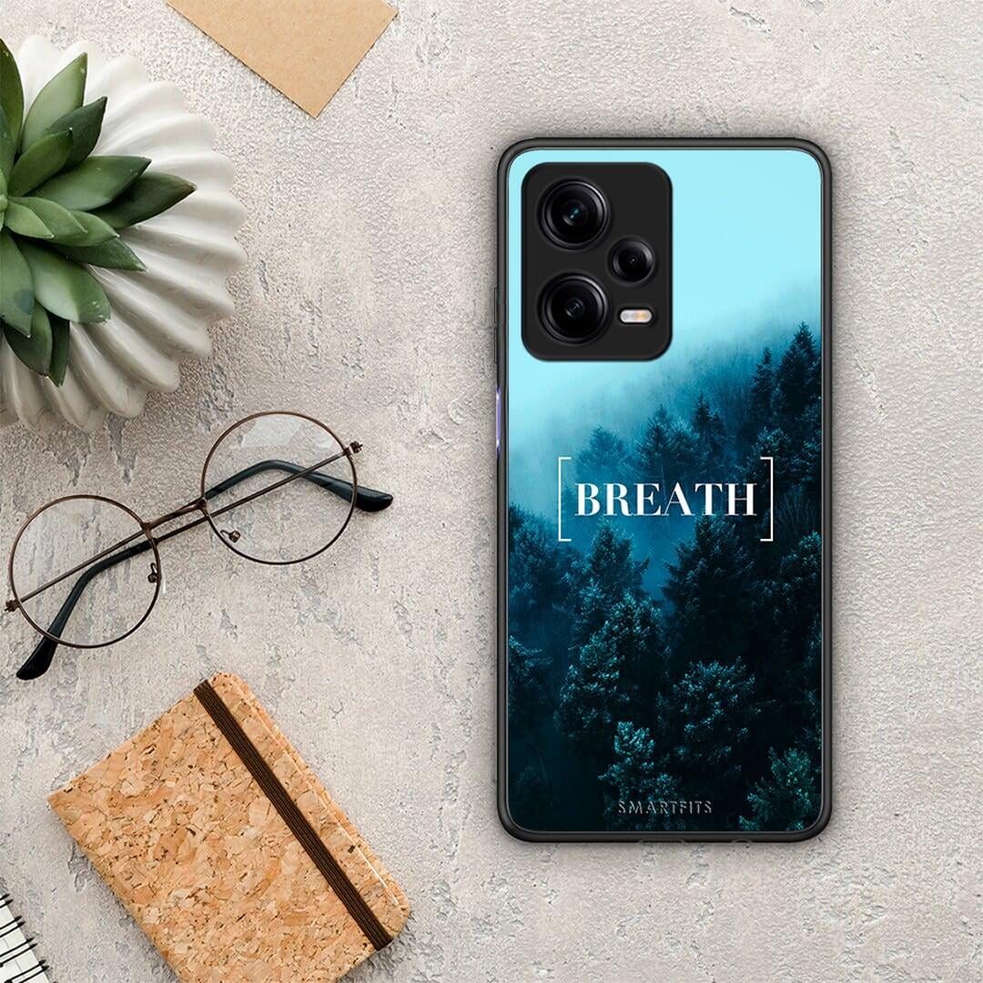 Θήκη Xiaomi Redmi Note 12 Pro 5G Quote Breath από τη Smartfits με σχέδιο στο πίσω μέρος και μαύρο περίβλημα | Xiaomi Redmi Note 12 Pro 5G Quote Breath Case with Colorful Back and Black Bezels