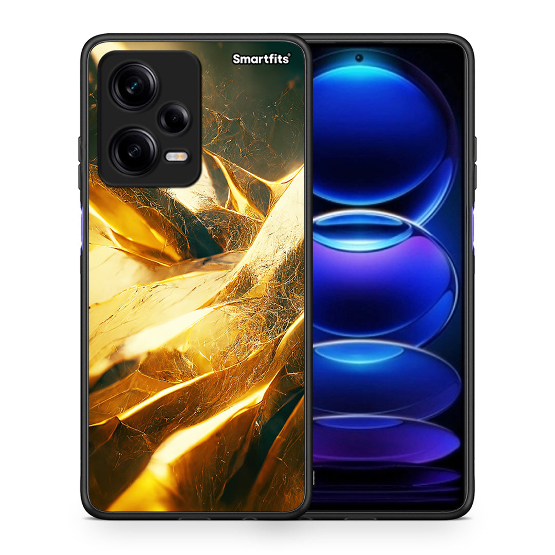 Θήκη Xiaomi Redmi Note 12 Pro 5G Real Gold από τη Smartfits με σχέδιο στο πίσω μέρος και μαύρο περίβλημα | Xiaomi Redmi Note 12 Pro 5G Real Gold Case with Colorful Back and Black Bezels