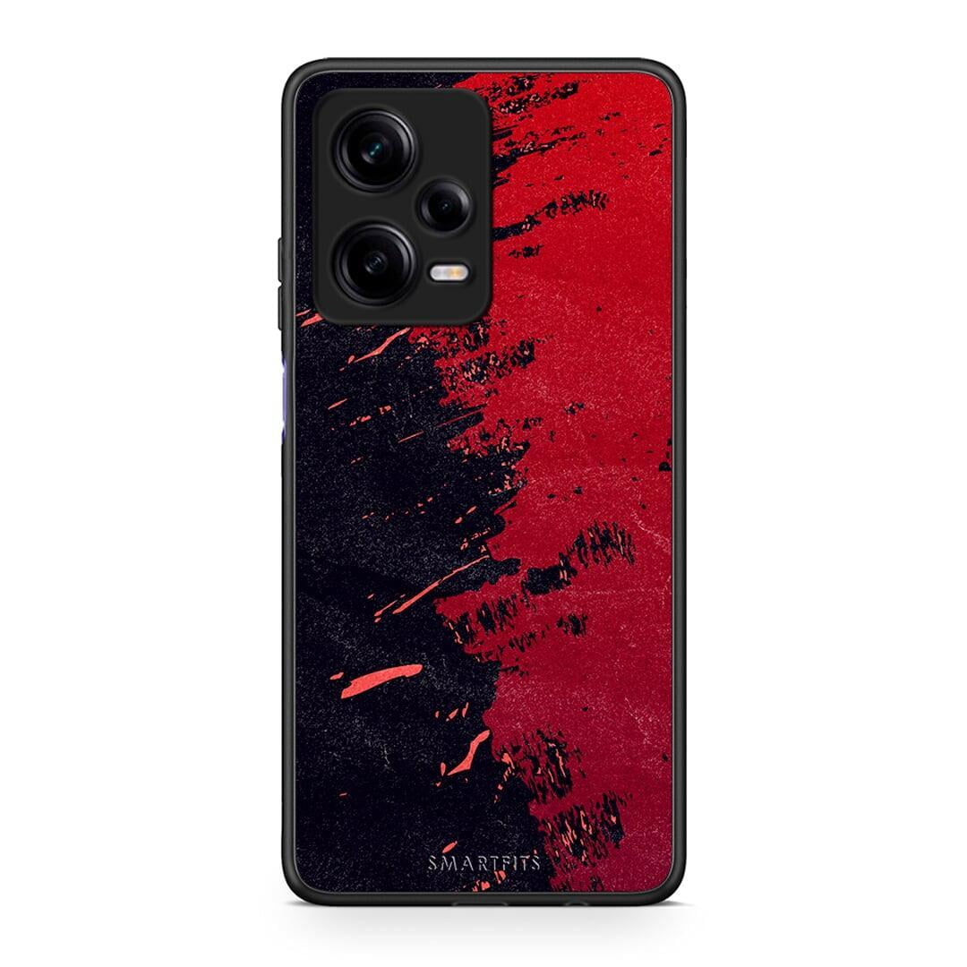 Θήκη Xiaomi Redmi Note 12 Pro 5G Red Paint από τη Smartfits με σχέδιο στο πίσω μέρος και μαύρο περίβλημα | Xiaomi Redmi Note 12 Pro 5G Red Paint Case with Colorful Back and Black Bezels