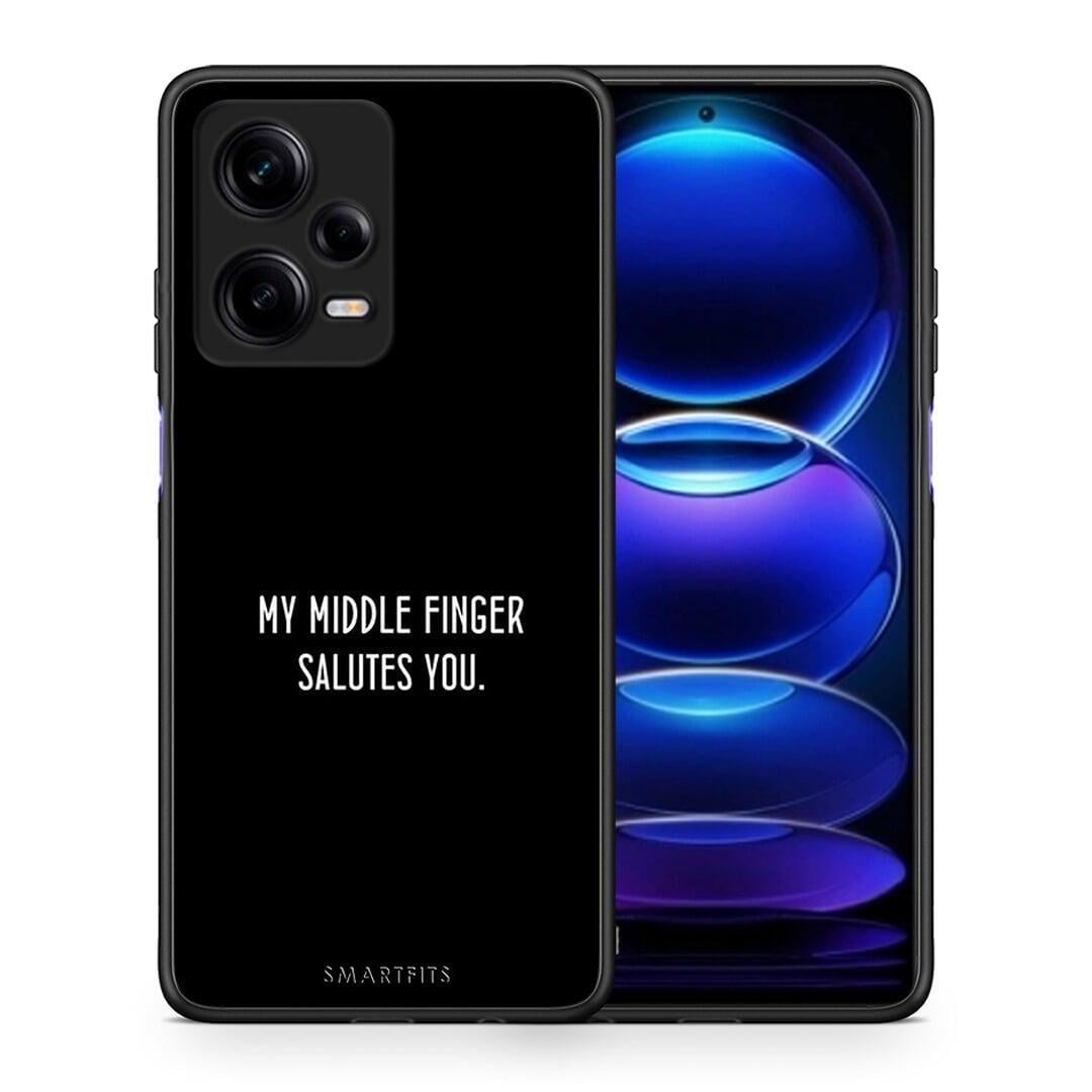 Θήκη Xiaomi Redmi Note 12 Pro 5G Salute από τη Smartfits με σχέδιο στο πίσω μέρος και μαύρο περίβλημα | Xiaomi Redmi Note 12 Pro 5G Salute Case with Colorful Back and Black Bezels