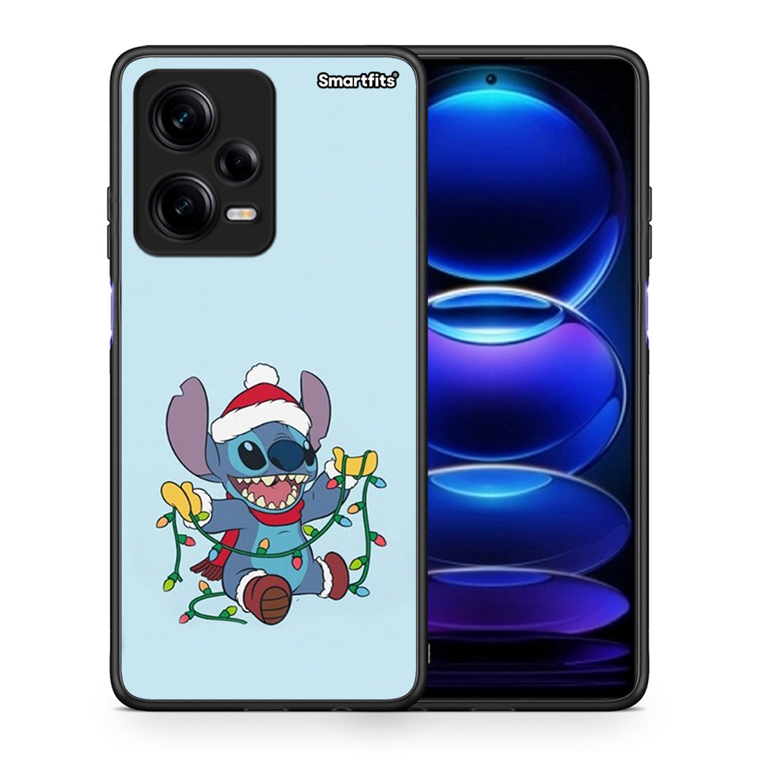 Θήκη Xiaomi Redmi Note 12 Pro 5G Santa Stich από τη Smartfits με σχέδιο στο πίσω μέρος και μαύρο περίβλημα | Xiaomi Redmi Note 12 Pro 5G Santa Stich Case with Colorful Back and Black Bezels