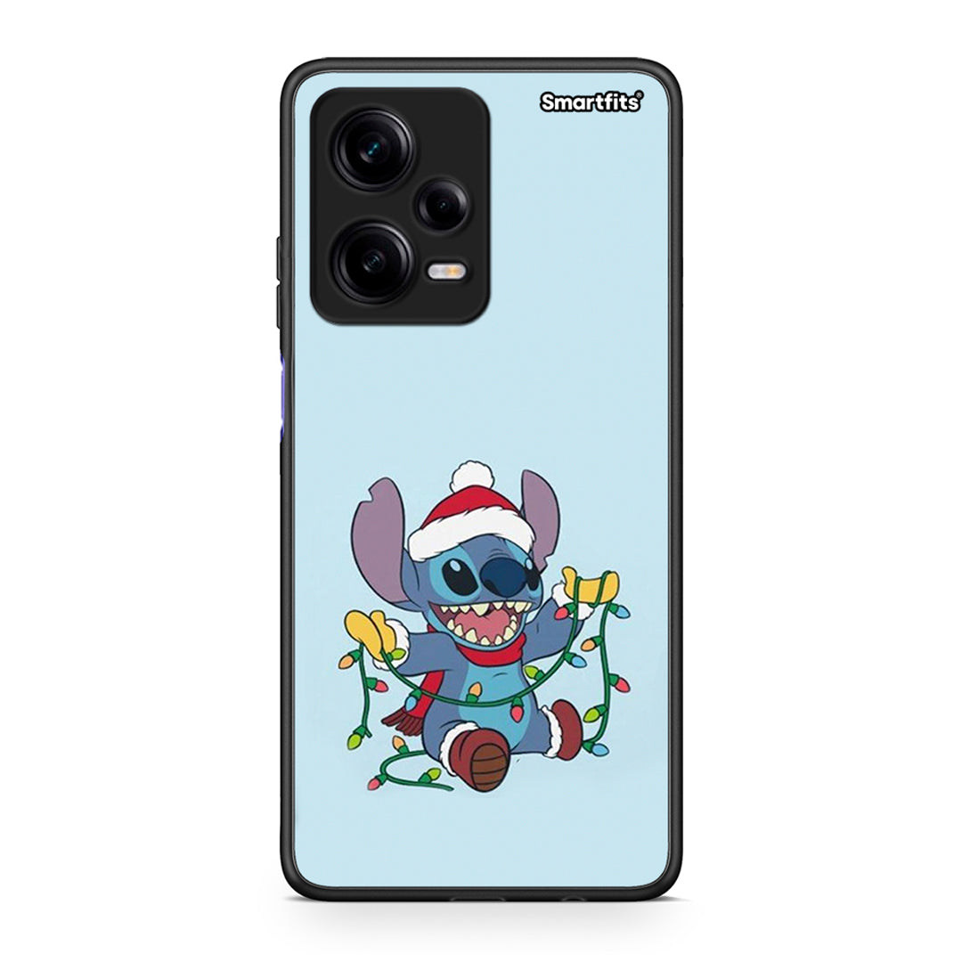 Θήκη Xiaomi Redmi Note 12 Pro 5G Santa Stich από τη Smartfits με σχέδιο στο πίσω μέρος και μαύρο περίβλημα | Xiaomi Redmi Note 12 Pro 5G Santa Stich Case with Colorful Back and Black Bezels