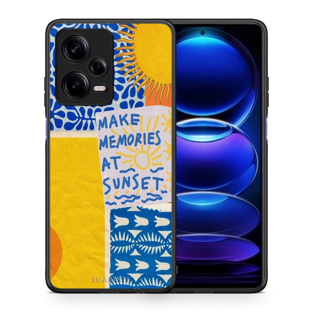 Θήκη Xiaomi Redmi Note 12 Pro 5G Sunset Memories από τη Smartfits με σχέδιο στο πίσω μέρος και μαύρο περίβλημα | Xiaomi Redmi Note 12 Pro 5G Sunset Memories Case with Colorful Back and Black Bezels