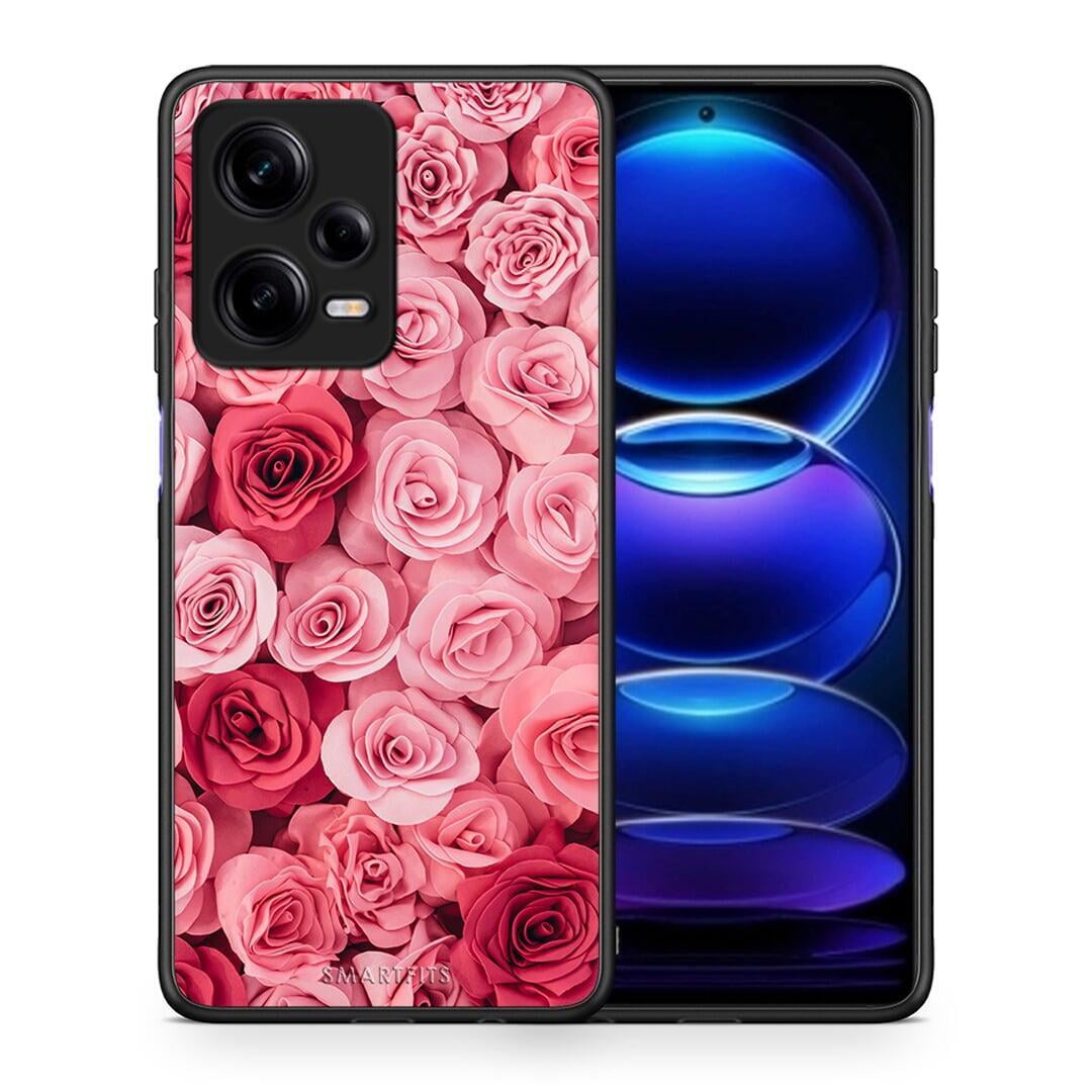 Θήκη Xiaomi Redmi Note 12 Pro 5G Valentine RoseGarden από τη Smartfits με σχέδιο στο πίσω μέρος και μαύρο περίβλημα | Xiaomi Redmi Note 12 Pro 5G Valentine RoseGarden Case with Colorful Back and Black Bezels