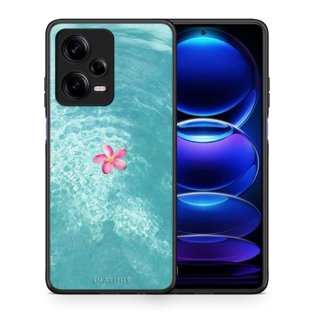 Θήκη Xiaomi Redmi Note 12 Pro 5G Water Flower από τη Smartfits με σχέδιο στο πίσω μέρος και μαύρο περίβλημα | Xiaomi Redmi Note 12 Pro 5G Water Flower Case with Colorful Back and Black Bezels