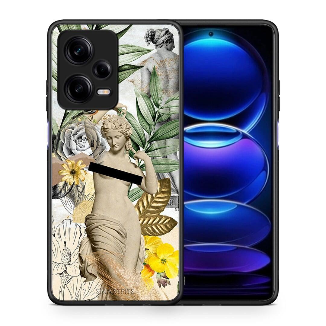 Θήκη Xiaomi Redmi Note 12 Pro 5G Woman Statue από τη Smartfits με σχέδιο στο πίσω μέρος και μαύρο περίβλημα | Xiaomi Redmi Note 12 Pro 5G Woman Statue Case with Colorful Back and Black Bezels