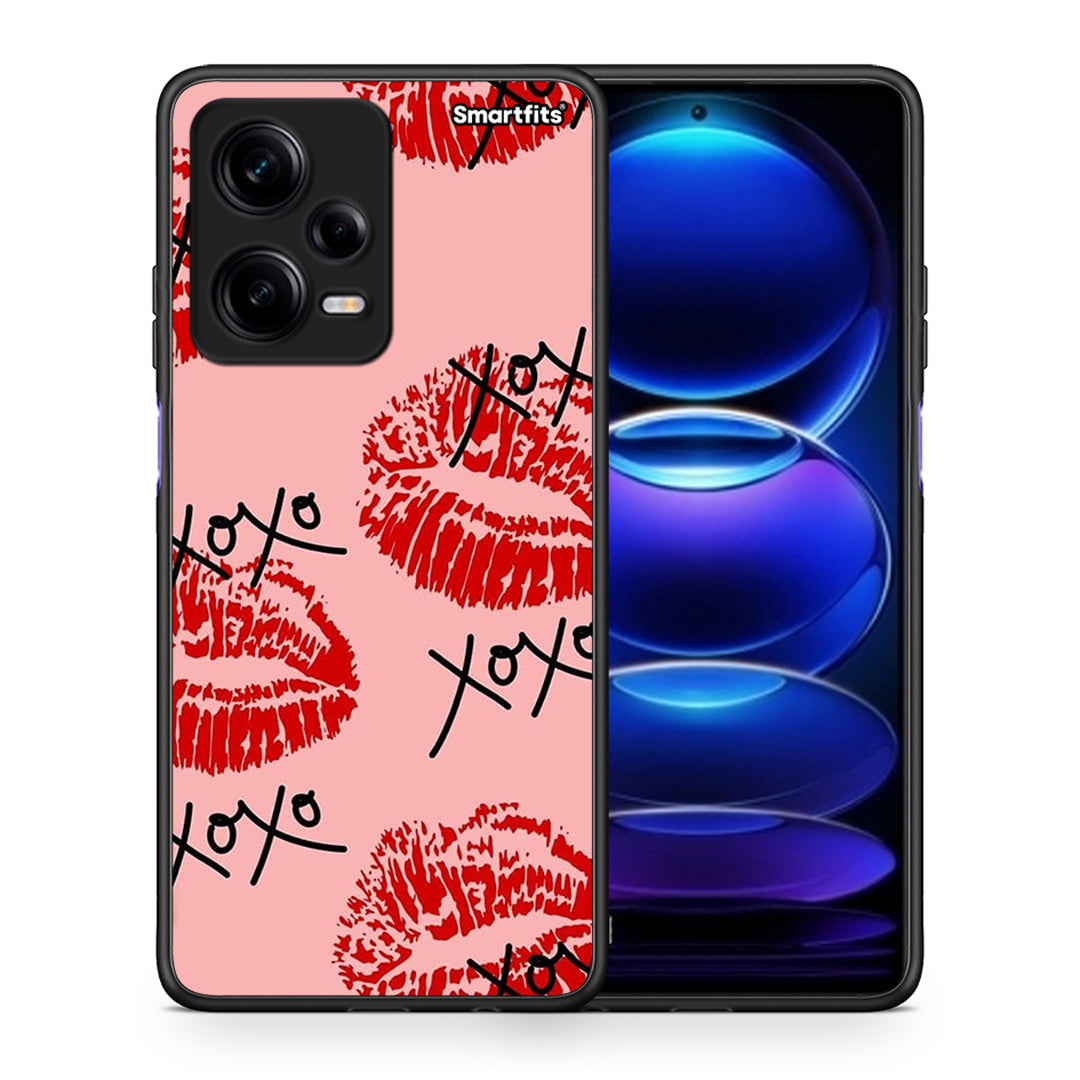 Θήκη Xiaomi Redmi Note 12 Pro 5G XOXO Lips από τη Smartfits με σχέδιο στο πίσω μέρος και μαύρο περίβλημα | Xiaomi Redmi Note 12 Pro 5G XOXO Lips Case with Colorful Back and Black Bezels