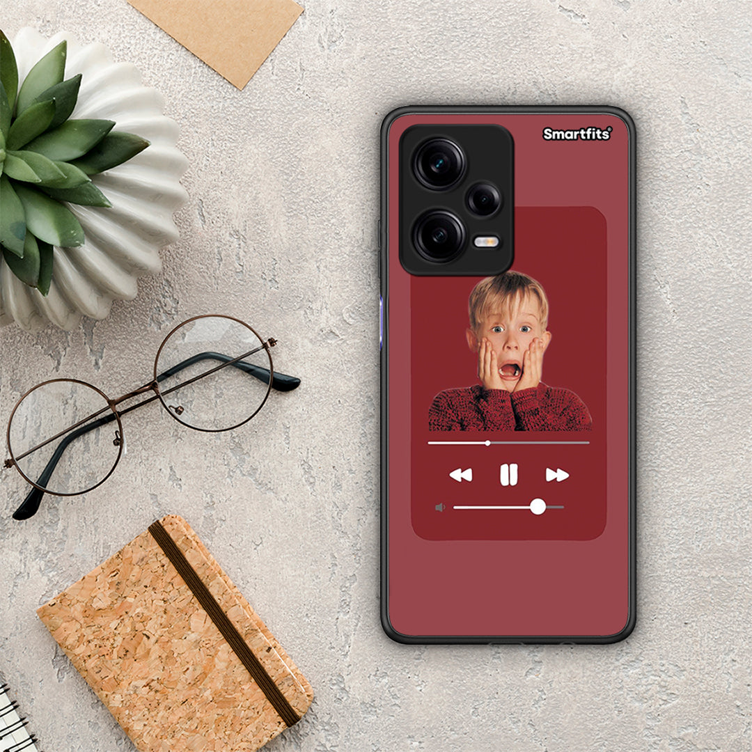 Θήκη Xiaomi Redmi Note 12 Pro 5G Xmas Alone Music από τη Smartfits με σχέδιο στο πίσω μέρος και μαύρο περίβλημα | Xiaomi Redmi Note 12 Pro 5G Xmas Alone Music Case with Colorful Back and Black Bezels