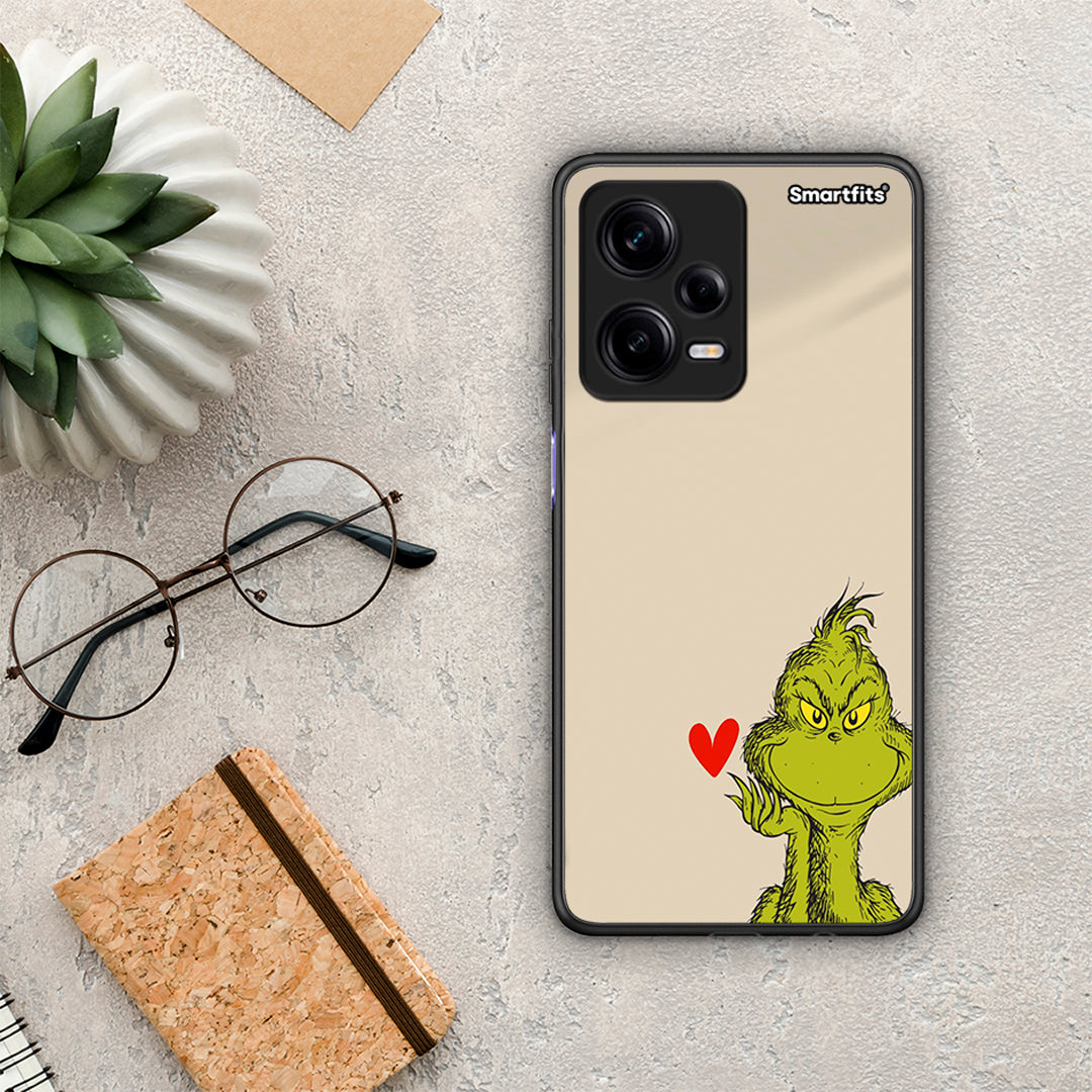 Θήκη Xiaomi Redmi Note 12 Pro 5G Xmas Grinch από τη Smartfits με σχέδιο στο πίσω μέρος και μαύρο περίβλημα | Xiaomi Redmi Note 12 Pro 5G Xmas Grinch Case with Colorful Back and Black Bezels