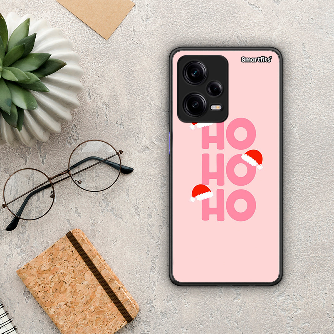 Θήκη Xiaomi Redmi Note 12 Pro 5G Xmas Ho Ho Ho από τη Smartfits με σχέδιο στο πίσω μέρος και μαύρο περίβλημα | Xiaomi Redmi Note 12 Pro 5G Xmas Ho Ho Ho Case with Colorful Back and Black Bezels