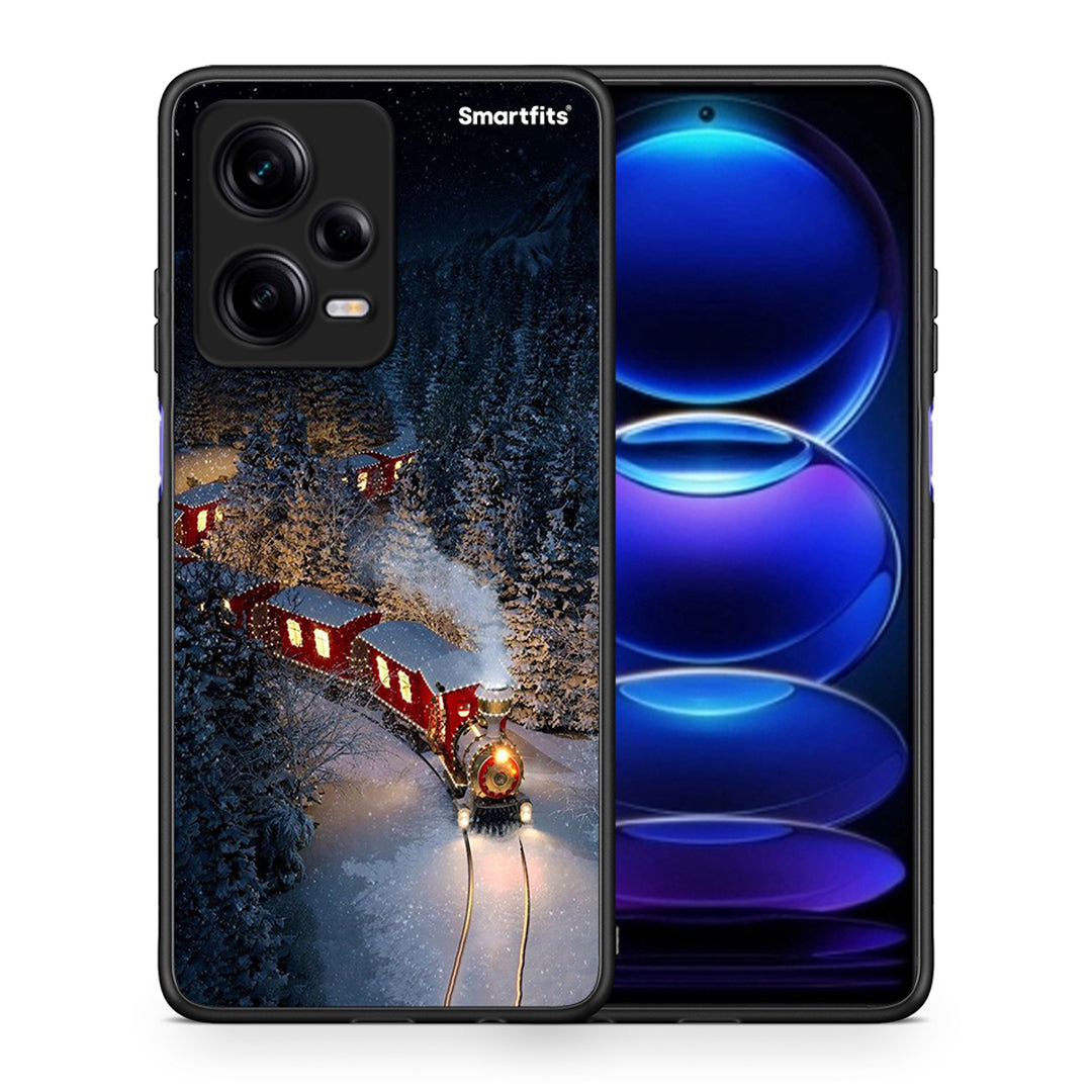 Θήκη Xiaomi Redmi Note 12 Pro 5G Xmas Train από τη Smartfits με σχέδιο στο πίσω μέρος και μαύρο περίβλημα | Xiaomi Redmi Note 12 Pro 5G Xmas Train Case with Colorful Back and Black Bezels