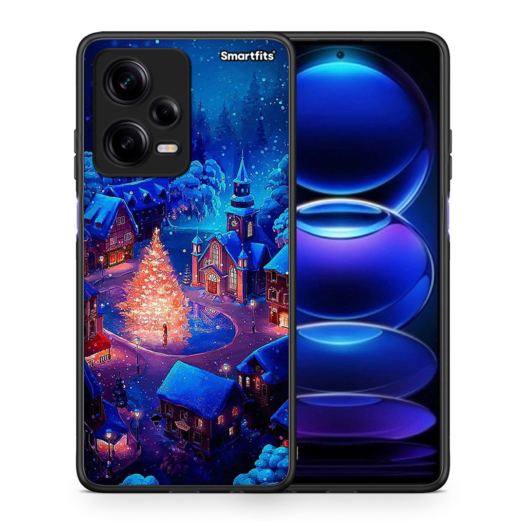 Θήκη Xiaomi Redmi Note 12 Pro 5G Xmas Village από τη Smartfits με σχέδιο στο πίσω μέρος και μαύρο περίβλημα | Xiaomi Redmi Note 12 Pro 5G Xmas Village Case with Colorful Back and Black Bezels