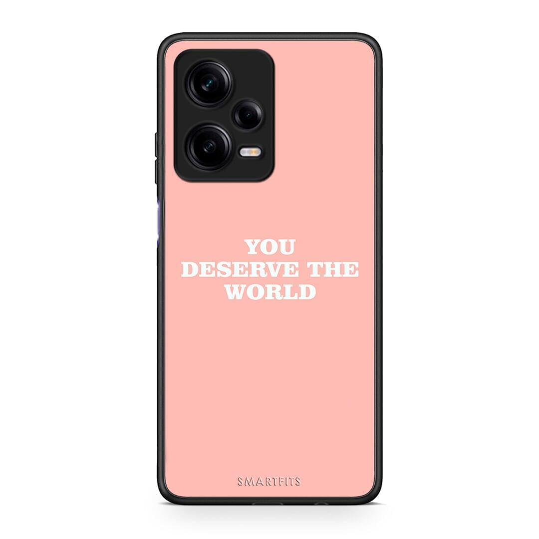 Θήκη Xiaomi Redmi Note 12 Pro 5G You Deserve The World από τη Smartfits με σχέδιο στο πίσω μέρος και μαύρο περίβλημα | Xiaomi Redmi Note 12 Pro 5G You Deserve The World Case with Colorful Back and Black Bezels