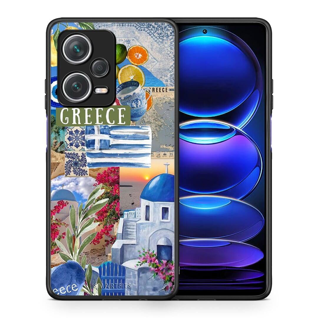 Θήκη Xiaomi Redmi Note 12 Pro+ / 12 Pro Discovery All Greek από τη Smartfits με σχέδιο στο πίσω μέρος και μαύρο περίβλημα | Xiaomi Redmi Note 12 Pro+ / 12 Pro Discovery All Greek case with colorful back and black bezels