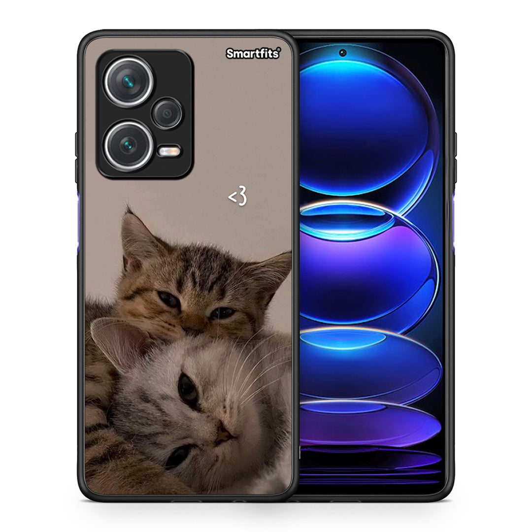 Θήκη Xiaomi Redmi Note 12 Pro+ / 12 Pro Discovery Cats In Love από τη Smartfits με σχέδιο στο πίσω μέρος και μαύρο περίβλημα | Xiaomi Redmi Note 12 Pro+ / 12 Pro Discovery Cats In Love case with colorful back and black bezels