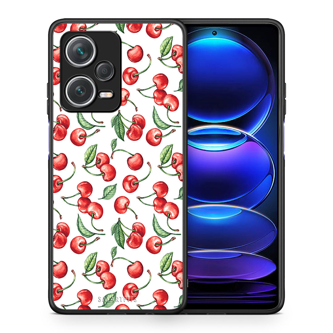 Θήκη Xiaomi Redmi Note 12 Pro+ / 12 Pro Discovery Cherry Summer από τη Smartfits με σχέδιο στο πίσω μέρος και μαύρο περίβλημα | Xiaomi Redmi Note 12 Pro+ / 12 Pro Discovery Cherry Summer case with colorful back and black bezels