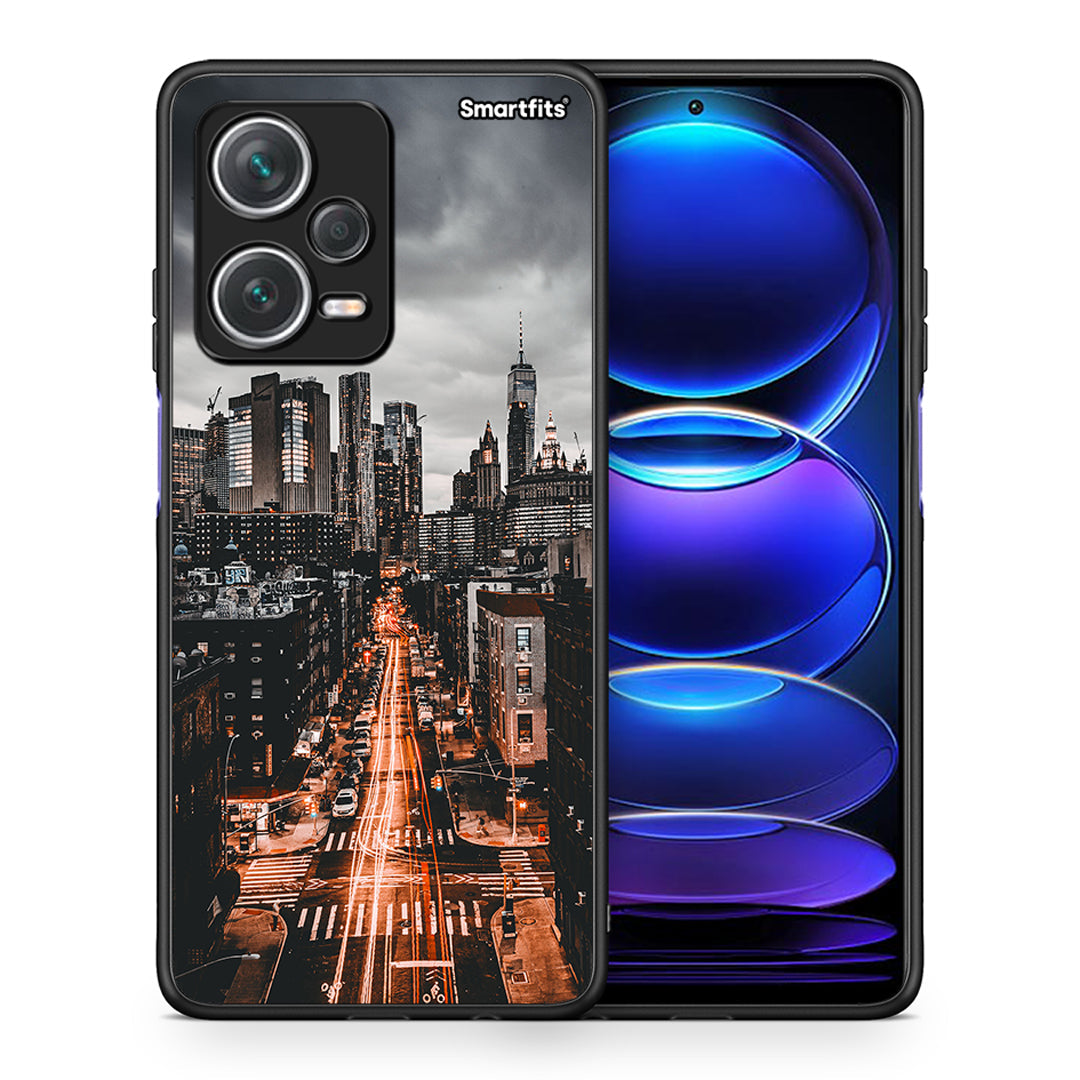 Θήκη Xiaomi Redmi Note 12 Pro+ / 12 Pro Discovery City Lights από τη Smartfits με σχέδιο στο πίσω μέρος και μαύρο περίβλημα | Xiaomi Redmi Note 12 Pro+ / 12 Pro Discovery City Lights case with colorful back and black bezels