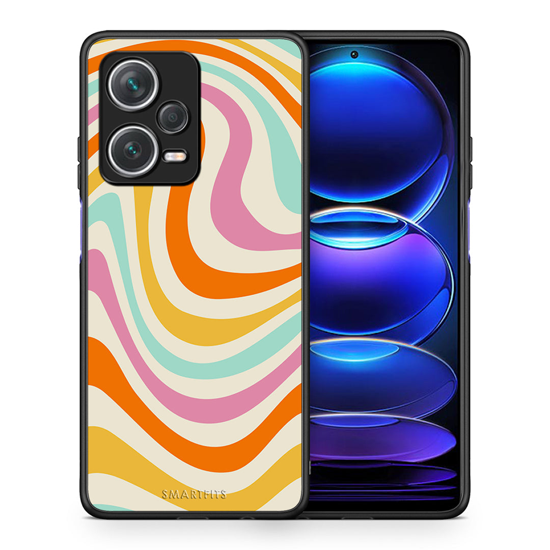 Θήκη Xiaomi Redmi Note 12 Pro+ / 12 Pro Discovery Colourful Waves από τη Smartfits με σχέδιο στο πίσω μέρος και μαύρο περίβλημα | Xiaomi Redmi Note 12 Pro+ / 12 Pro Discovery Colourful Waves case with colorful back and black bezels