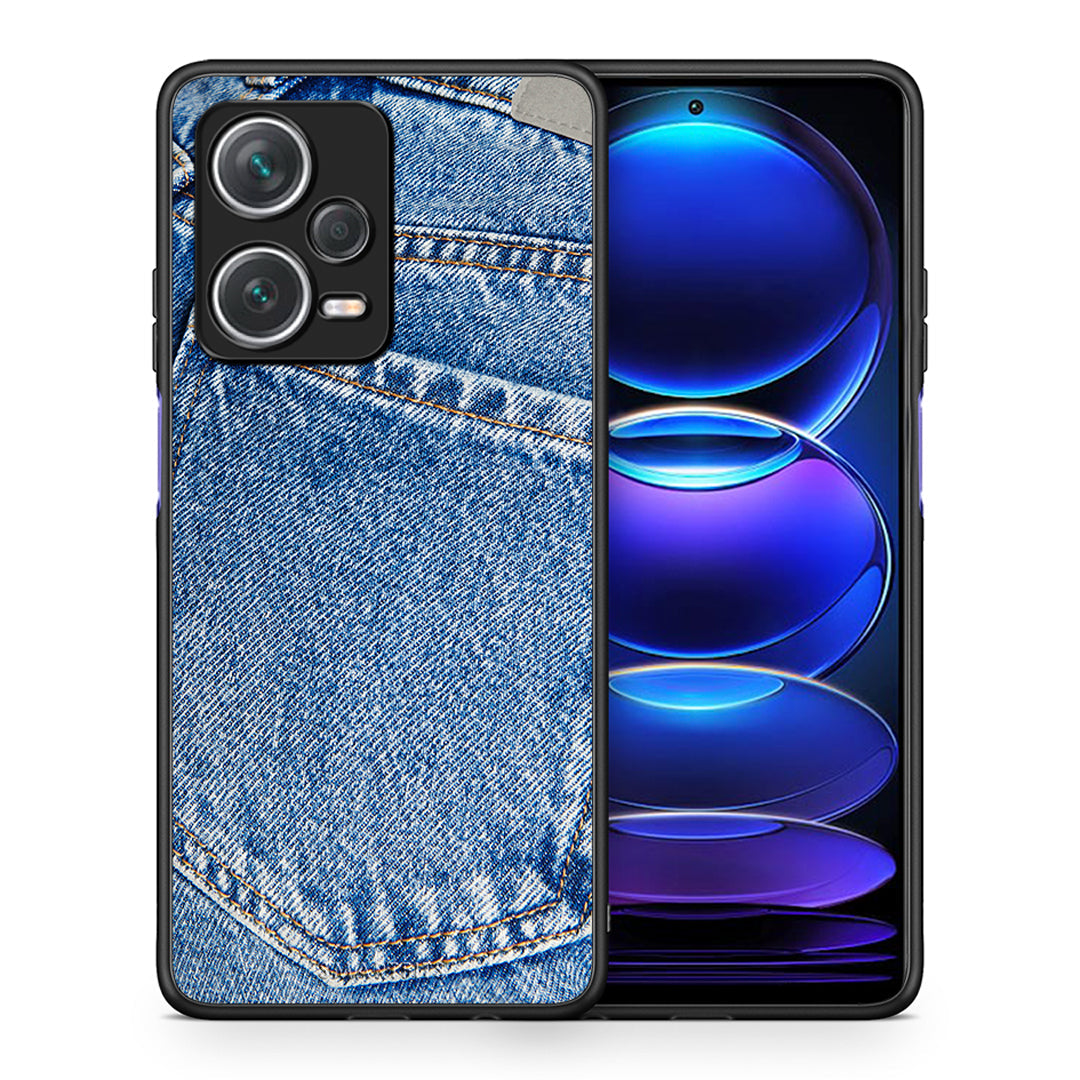 Θήκη Xiaomi Redmi Note 12 Pro+ / 12 Pro Discovery Jeans Pocket από τη Smartfits με σχέδιο στο πίσω μέρος και μαύρο περίβλημα | Xiaomi Redmi Note 12 Pro+ / 12 Pro Discovery Jeans Pocket case with colorful back and black bezels