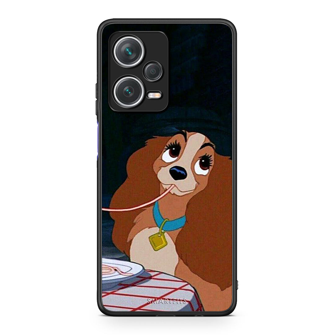 Xiaomi Redmi Note 12 Pro+ / 12 Pro Discovery Lady And Tramp 2 Θήκη Αγίου Βαλεντίνου από τη Smartfits με σχέδιο στο πίσω μέρος και μαύρο περίβλημα | Smartphone case with colorful back and black bezels by Smartfits
