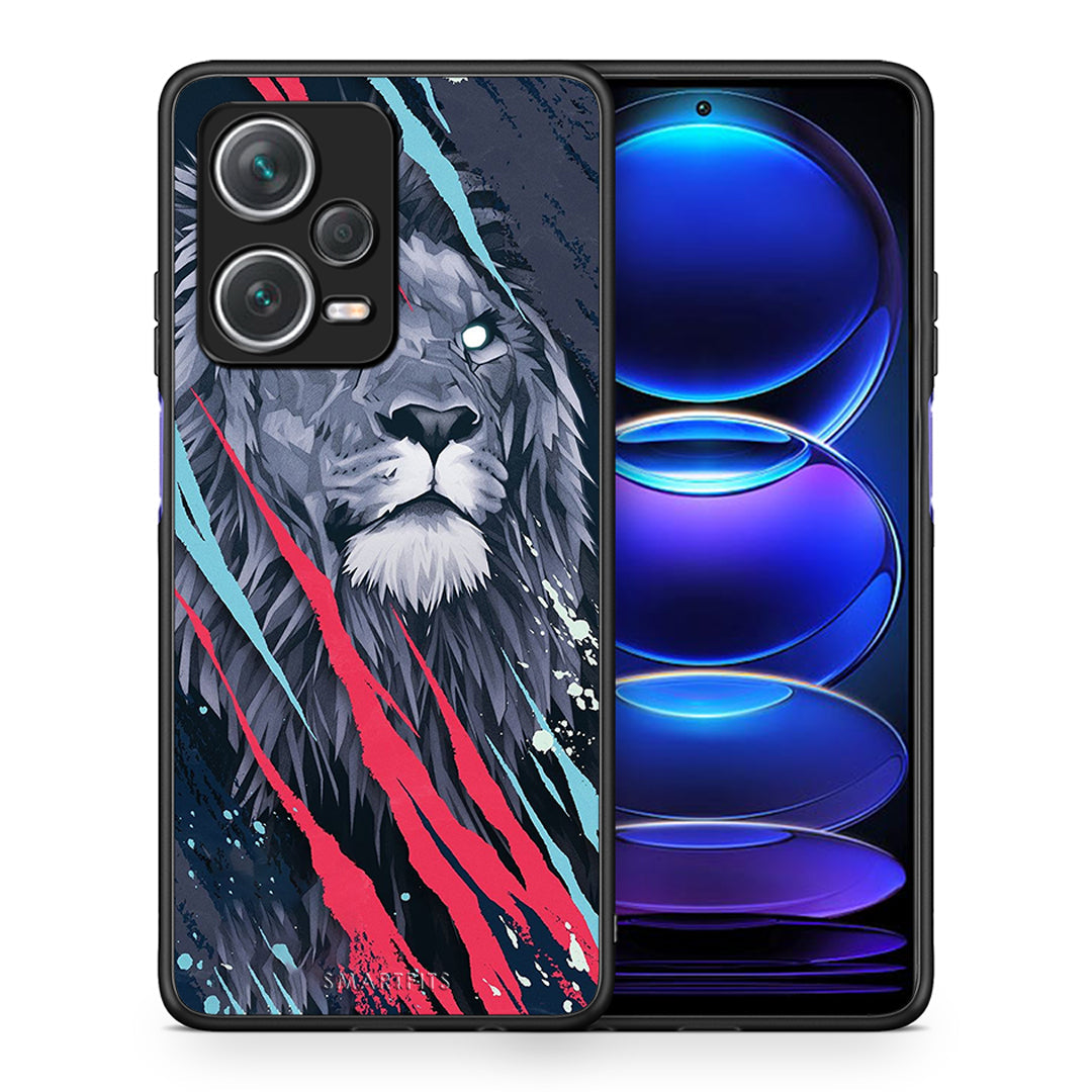 Θήκη Xiaomi Redmi Note 12 Pro+ / 12 Pro Discovery Lion Designer PopArt από τη Smartfits με σχέδιο στο πίσω μέρος και μαύρο περίβλημα | Xiaomi Redmi Note 12 Pro+ / 12 Pro Discovery Lion Designer PopArt case with colorful back and black bezels