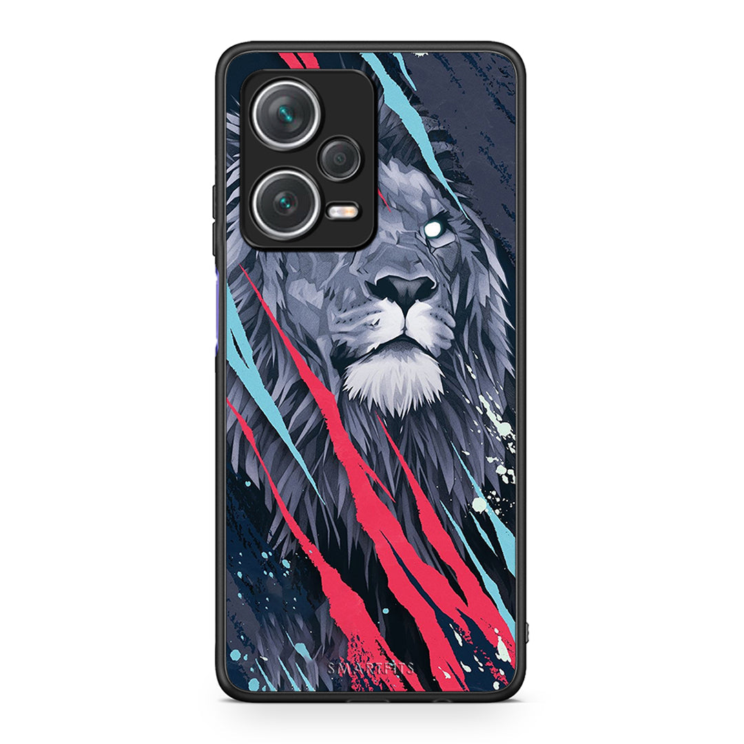 4 - Xiaomi Redmi Note 12 Pro+ / 12 Pro Discovery Lion Designer PopArt case, cover, bumper