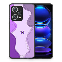 Thumbnail for Θήκη Αγίου Βαλεντίνου Xiaomi Redmi Note 12 Pro+ / 12 Pro Discovery Purple Mariposa από τη Smartfits με σχέδιο στο πίσω μέρος και μαύρο περίβλημα | Xiaomi Redmi Note 12 Pro+ / 12 Pro Discovery Purple Mariposa case with colorful back and black bezels