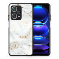 Thumbnail for Θήκη Xiaomi Redmi Note 12 Pro+ / 12 Pro Discovery White Gold Marble από τη Smartfits με σχέδιο στο πίσω μέρος και μαύρο περίβλημα | Xiaomi Redmi Note 12 Pro+ / 12 Pro Discovery White Gold Marble case with colorful back and black bezels