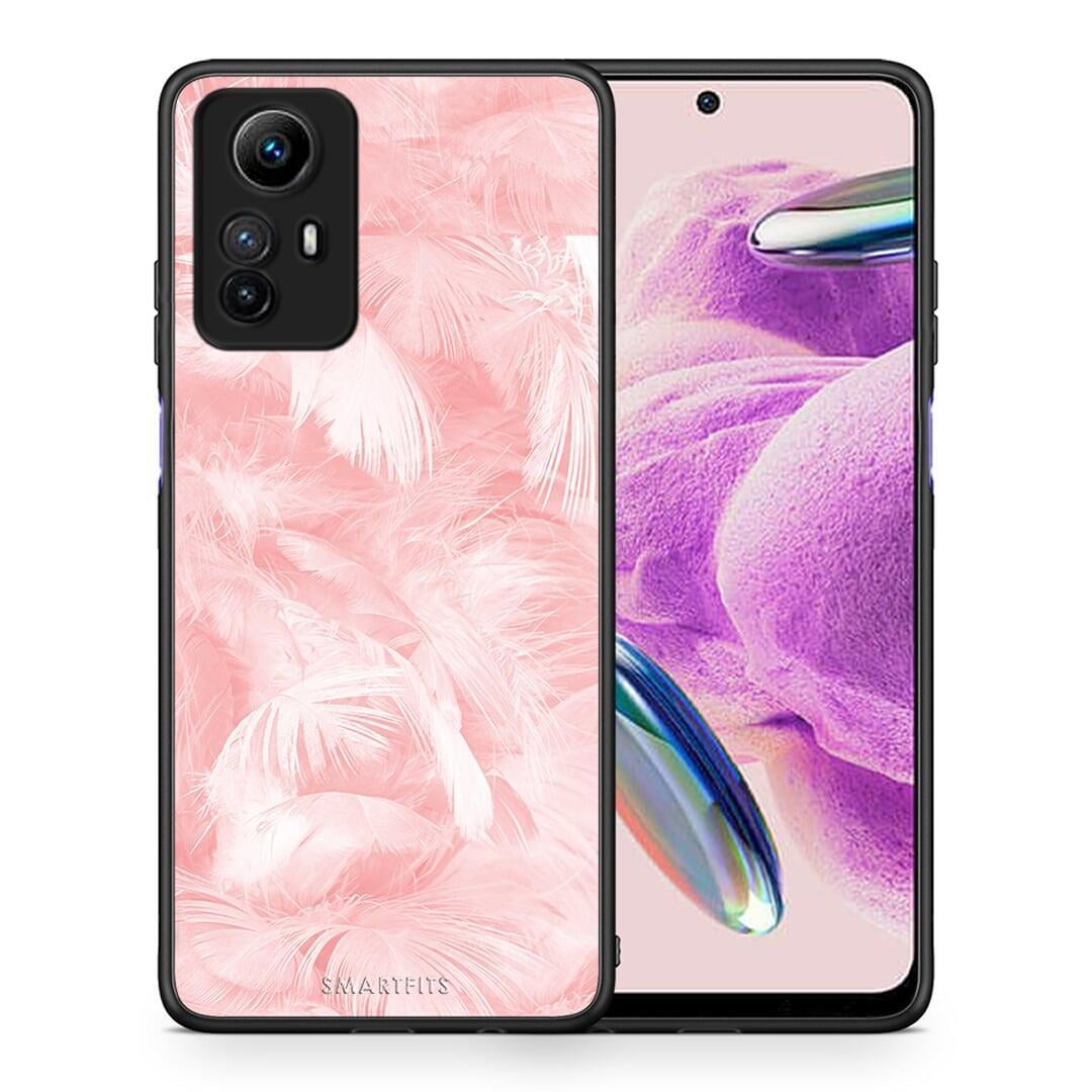 Θήκη Xiaomi Redmi Note 12S / Redmi K60 Pro Boho Pink Feather από τη Smartfits με σχέδιο στο πίσω μέρος και μαύρο περίβλημα | Xiaomi Redmi Note 12S / Redmi K60 Pro Boho Pink Feather Case with Colorful Back and Black Bezels