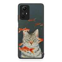Thumbnail for Θήκη Xiaomi Redmi Note 12S / Redmi K60 Pro Cat Goldfish από τη Smartfits με σχέδιο στο πίσω μέρος και μαύρο περίβλημα | Xiaomi Redmi Note 12S / Redmi K60 Pro Cat Goldfish Case with Colorful Back and Black Bezels