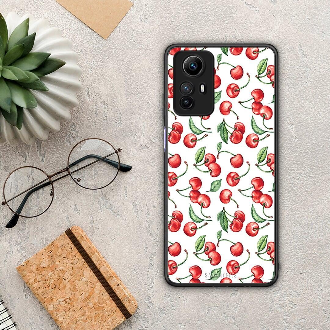 Θήκη Xiaomi Redmi Note 12S / Redmi K60 Pro Cherry Summer από τη Smartfits με σχέδιο στο πίσω μέρος και μαύρο περίβλημα | Xiaomi Redmi Note 12S / Redmi K60 Pro Cherry Summer Case with Colorful Back and Black Bezels