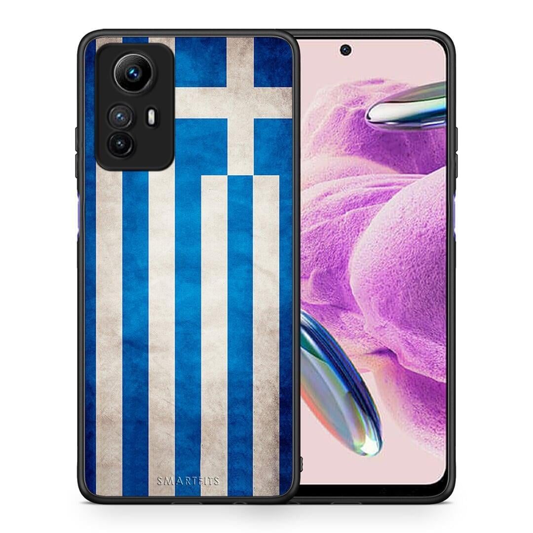 Θήκη Xiaomi Redmi Note 12S / Redmi K60 Pro Flag Greek από τη Smartfits με σχέδιο στο πίσω μέρος και μαύρο περίβλημα | Xiaomi Redmi Note 12S / Redmi K60 Pro Flag Greek Case with Colorful Back and Black Bezels