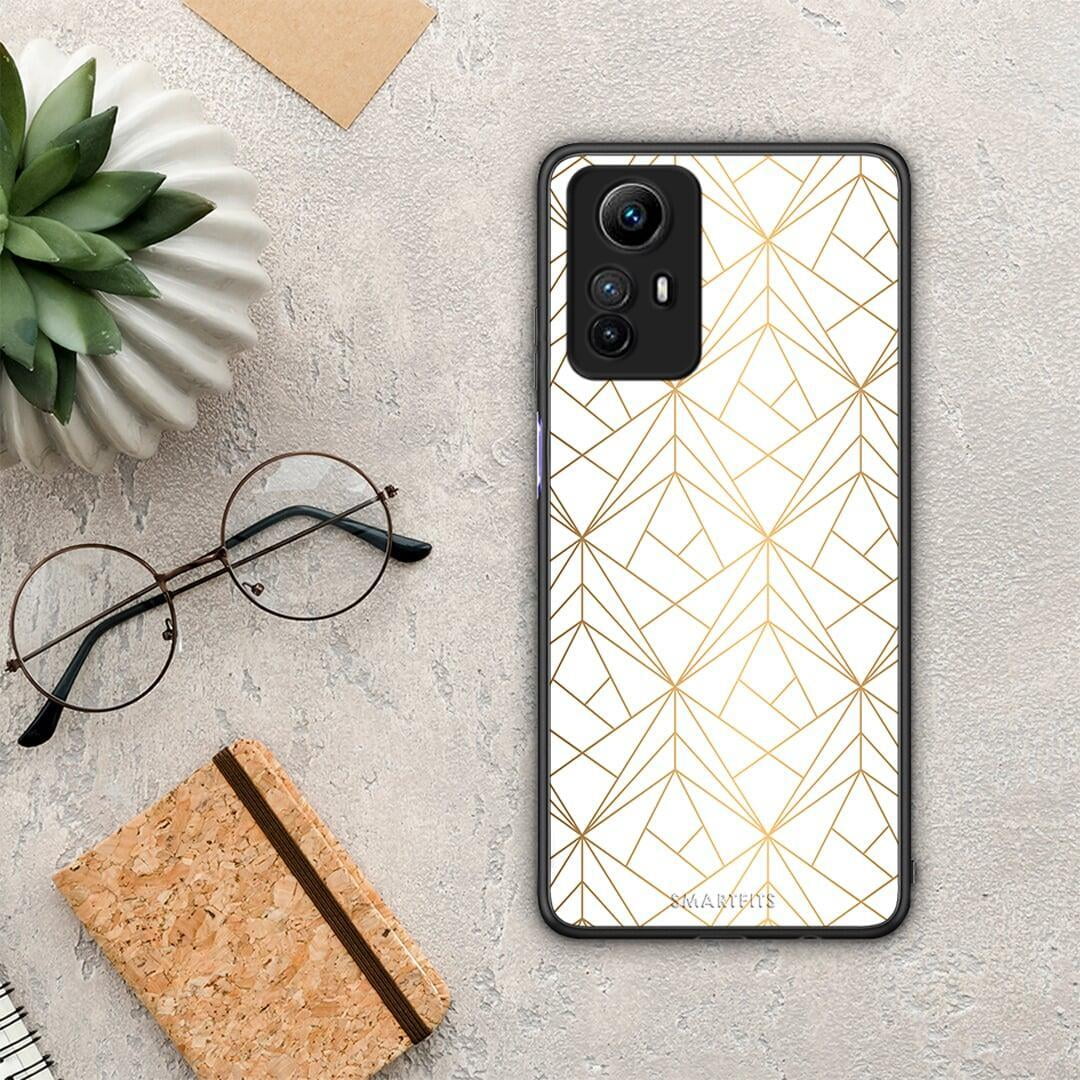 Θήκη Xiaomi Redmi Note 12S / Redmi K60 Pro Geometric Luxury White από τη Smartfits με σχέδιο στο πίσω μέρος και μαύρο περίβλημα | Xiaomi Redmi Note 12S / Redmi K60 Pro Geometric Luxury White Case with Colorful Back and Black Bezels