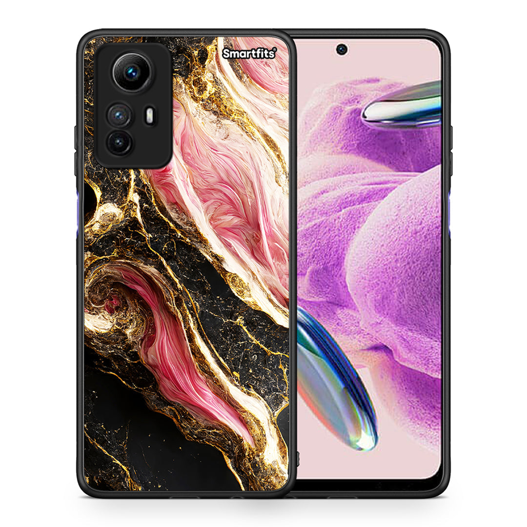 Θήκη Xiaomi Redmi Note 12S / Redmi K60 Pro Glamorous Pink Marble από τη Smartfits με σχέδιο στο πίσω μέρος και μαύρο περίβλημα | Xiaomi Redmi Note 12S / Redmi K60 Pro Glamorous Pink Marble Case with Colorful Back and Black Bezels